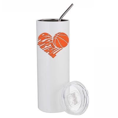 Basketball Love Heart Stainless Steel Tumbler