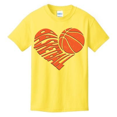 Basketball Love Heart Kids T-Shirt