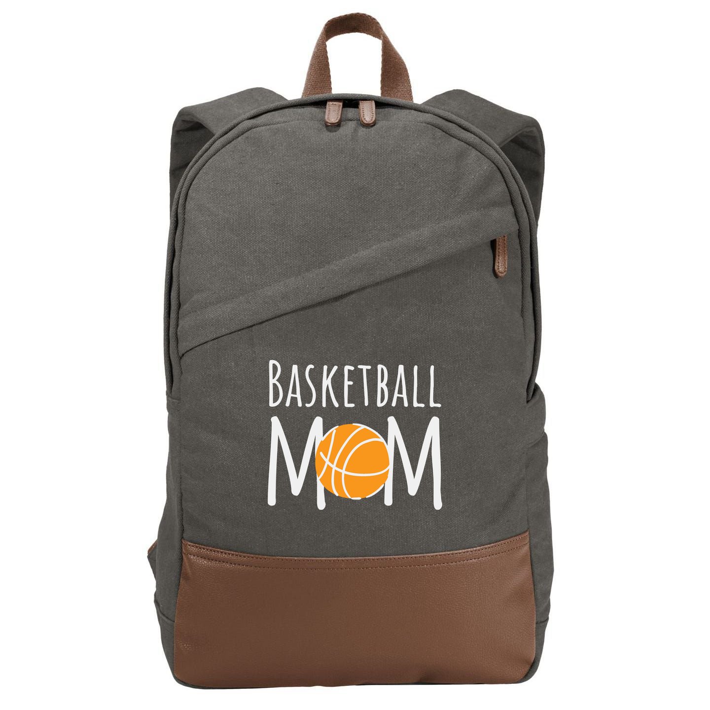 Basketball Mom Cotton Canvas Backpack