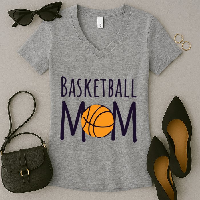 Basketball Mom Women's V-Neck T-Shirt