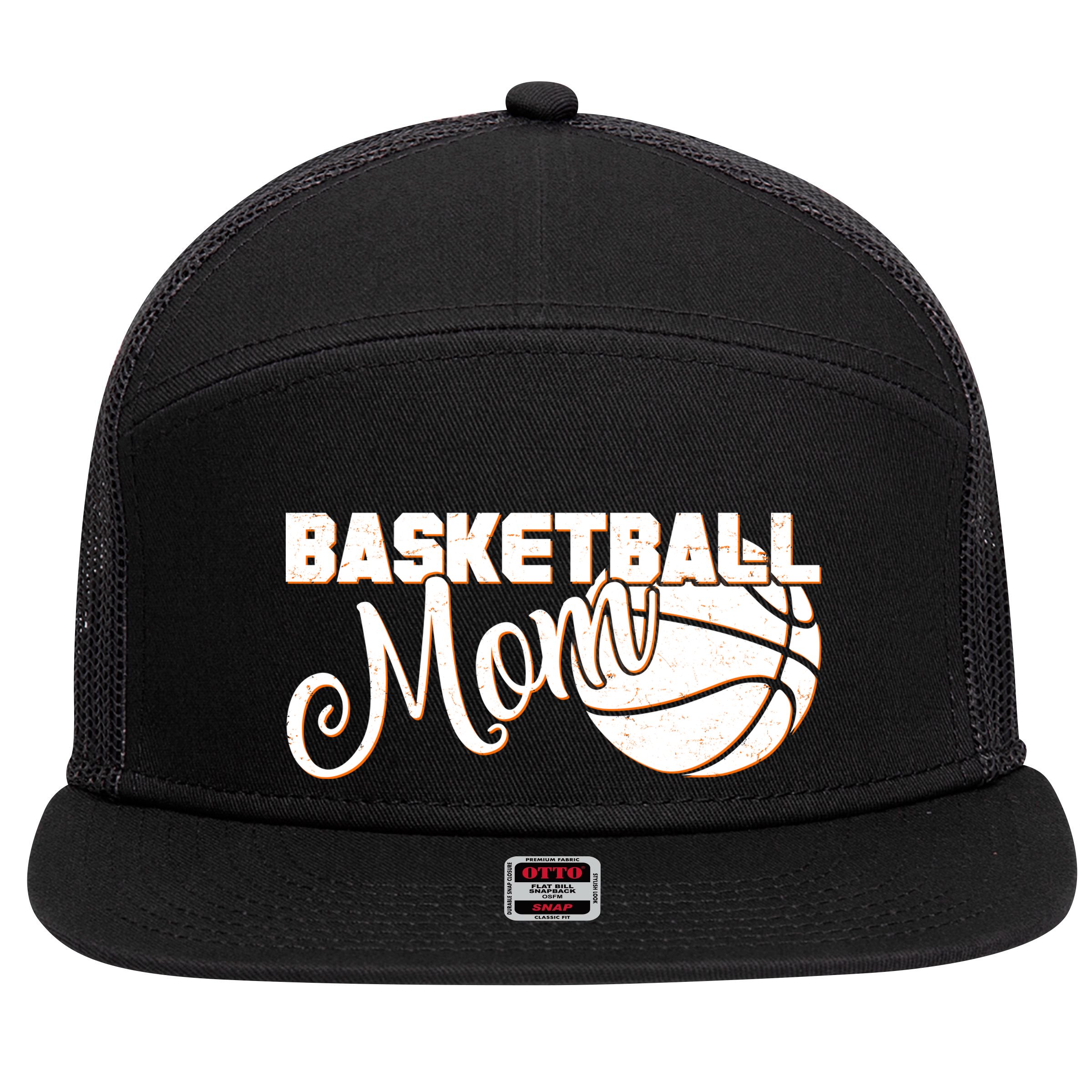 Basketball Mom Sports Mother 7 Panel Mesh Trucker Snapback Hat