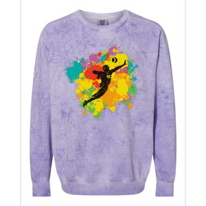 Basketball Player Colorful Colorblast Crewneck Sweatshirt