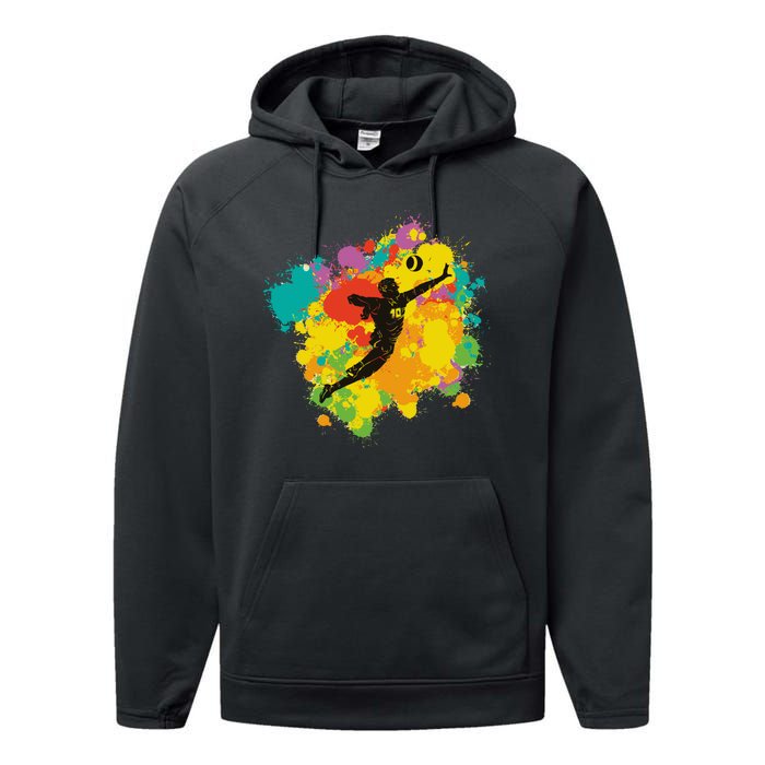 Basketball Player Colorful Performance Fleece Hoodie