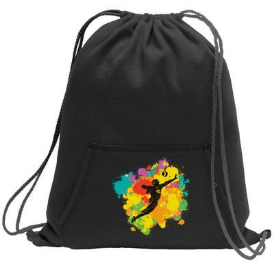 Basketball Player Colorful Sweatshirt Cinch Pack Bag