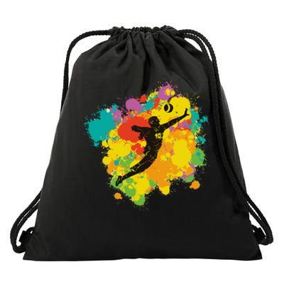 Basketball Player Colorful Drawstring Bag