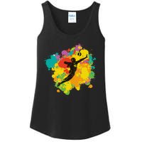 Basketball Player Colorful Ladies Essential Tank