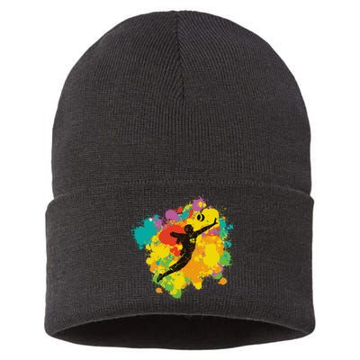 Basketball Player Colorful Sustainable Knit Beanie