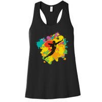 Basketball Player Colorful Women's Racerback Tank