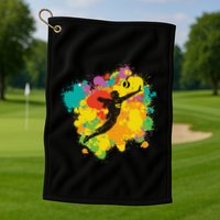 Basketball Player Colorful Golf Towel