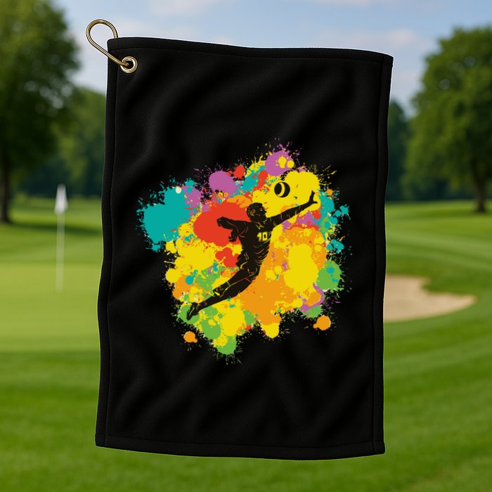 Basketball Player Colorful Golf Towel