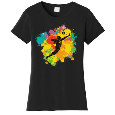 Basketball Player Colorful Women's T-Shirt