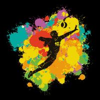 Basketball Player Colorful Womens T-Shirt