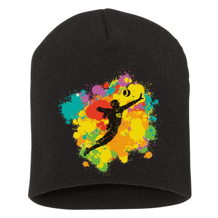 Basketball Player Colorful Short Acrylic Beanie