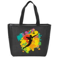 Basketball Player Colorful Zip Tote Bag