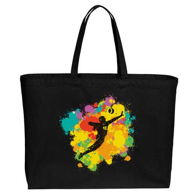 Basketball Player Colorful Cotton Canvas Jumbo Tote