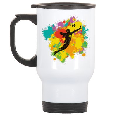 Basketball Player Colorful Stainless Steel Travel Mug