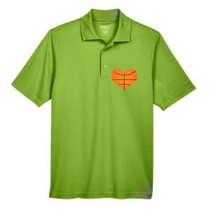 Basketball Shaped Heart Men's Origin Performance Pique Polo