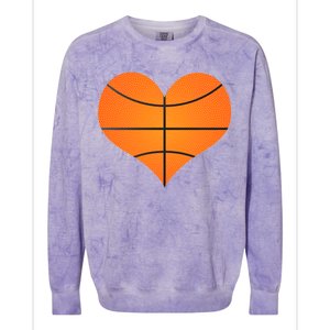 Basketball Shaped Heart Colorblast Crewneck Sweatshirt