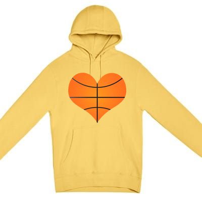 Basketball Shaped Heart Premium Pullover Hoodie