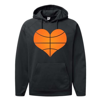 Basketball Shaped Heart Performance Fleece Hoodie