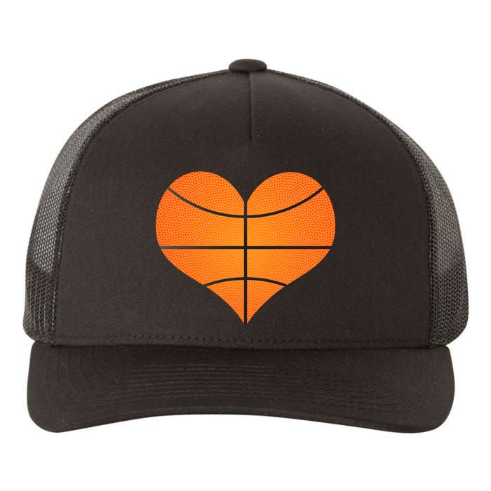 Basketball Shaped Heart Yupoong Adult 5-Panel Trucker Hat