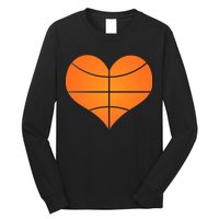 Basketball Shaped Heart Long Sleeve Shirt