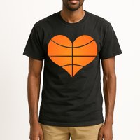 Basketball Shaped Heart Tall T-Shirt