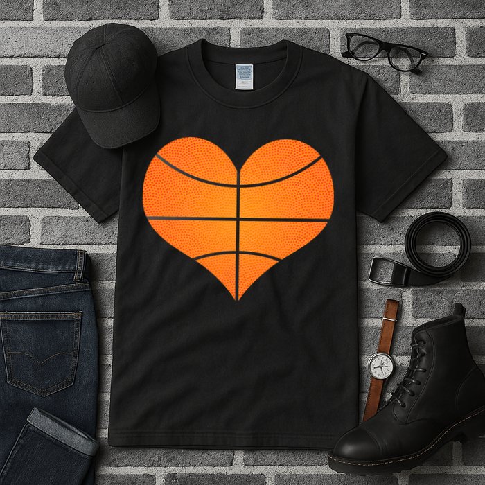 Basketball Shaped Heart Tall T-Shirt