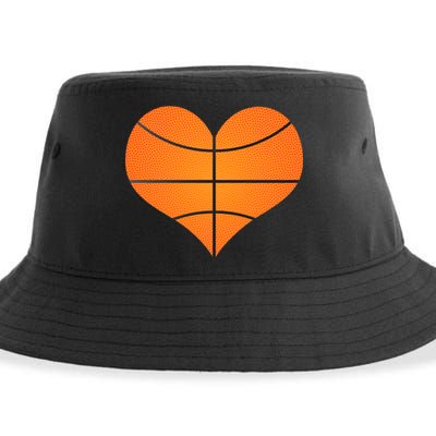 Basketball Shaped Heart Sustainable Bucket Hat