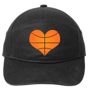 Basketball Shaped Heart 7-Panel Snapback Hat