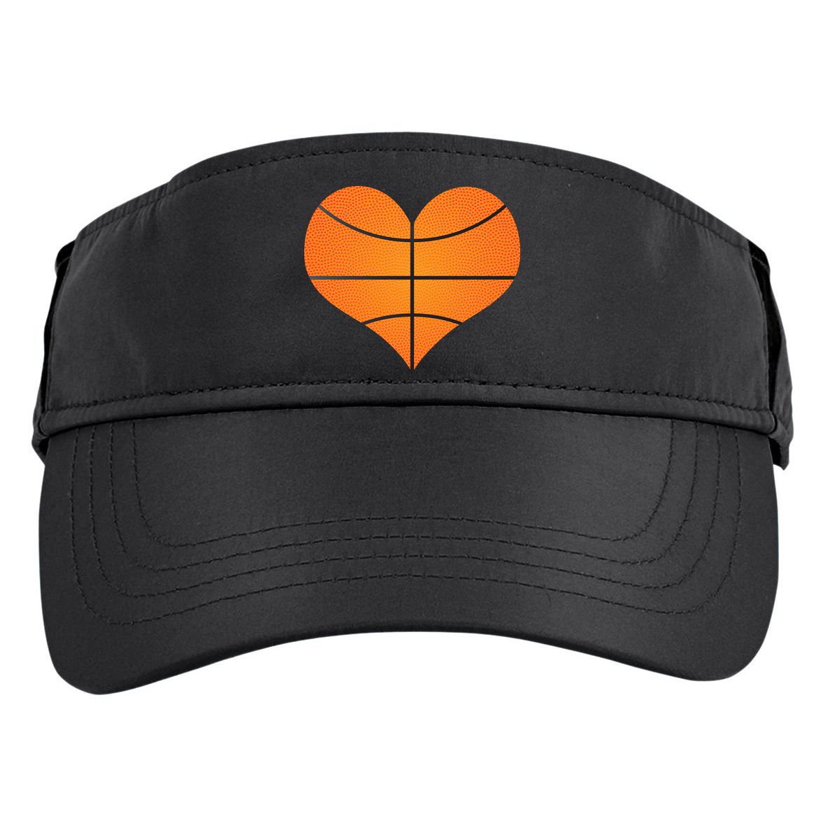 Basketball Shaped Heart Adult Drive Performance Visor