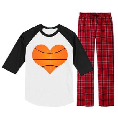 Basketball Shaped Heart Raglan Sleeve Pajama Set