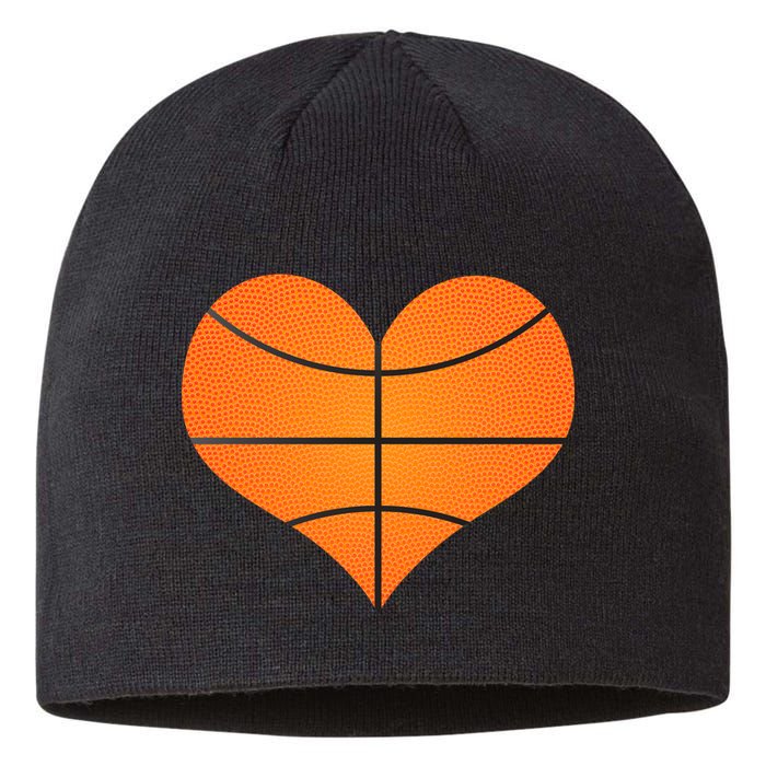 Basketball Shaped Heart Sustainable Beanie