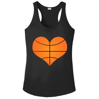 Basketball Shaped Heart Ladies PosiCharge Competitor Racerback Tank