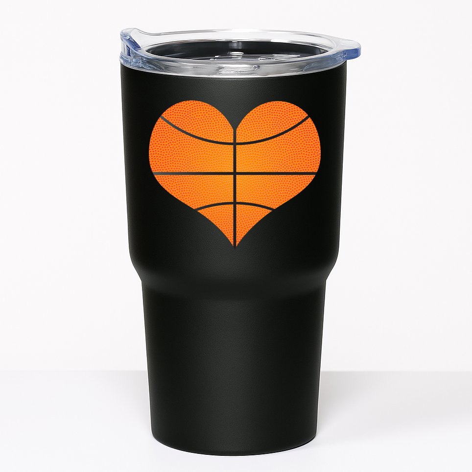 Basketball Shaped Heart Tumbler