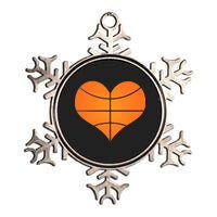 Basketball Shaped Heart Metallic Star Ornament