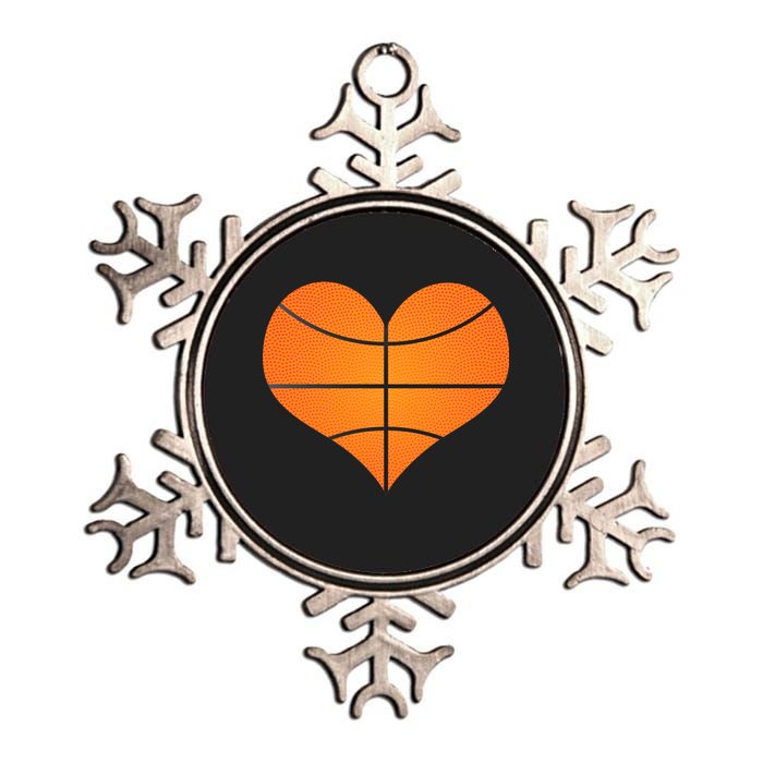 Basketball Shaped Heart Metallic Star Ornament