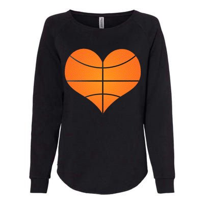 Basketball Shaped Heart Womens California Wash Sweatshirt