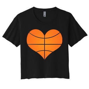 Basketball Shaped Heart Women's Crop Top Tee