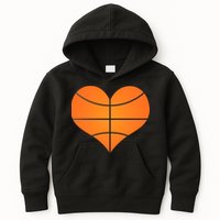 Basketball Shaped Heart Kids Hoodie