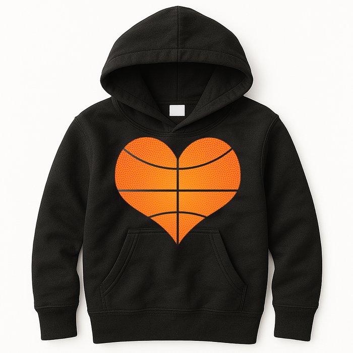 Basketball Shaped Heart Kids Hoodie