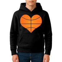 Basketball Shaped Heart Kids Hoodie
