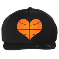 Basketball Shaped Heart Wool Snapback Cap