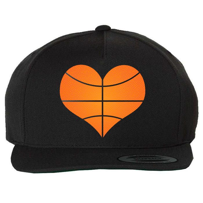 Basketball Shaped Heart Wool Snapback Cap