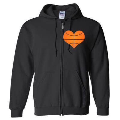 Basketball Shaped Heart Full Zip Hoodie