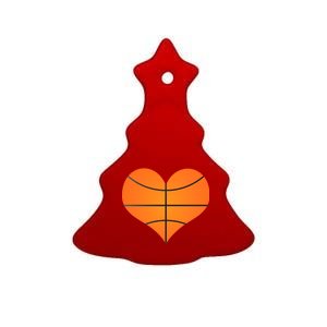 Basketball Shaped Heart Ceramic Tree Ornament