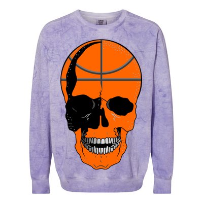 Basketball Skeleton Bone Skull Colorblast Crewneck Sweatshirt