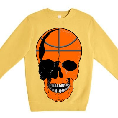 Basketball Skeleton Bone Skull Premium Crewneck Sweatshirt