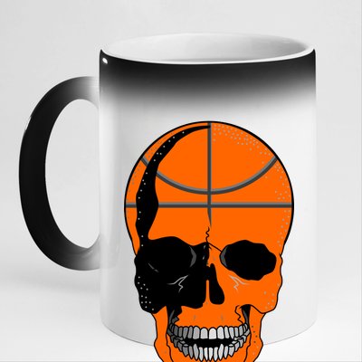 Basketball Skeleton Bone Skull 11oz Black Color Changing Mug