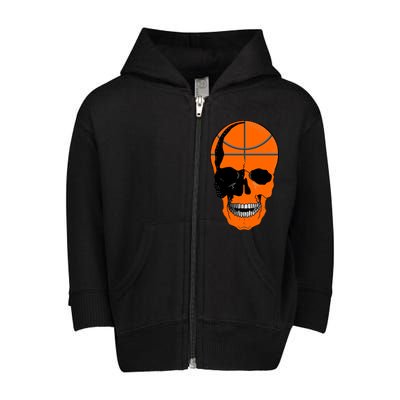 Basketball Skeleton Bone Skull Toddler Zip Fleece Hoodie